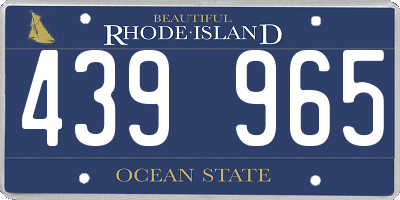 RI license plate 439965