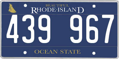 RI license plate 439967