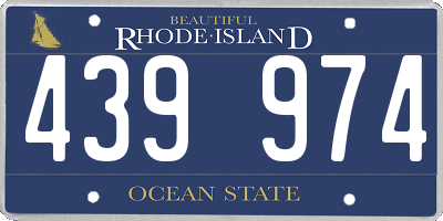RI license plate 439974