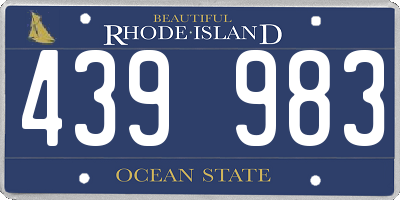 RI license plate 439983