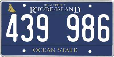 RI license plate 439986