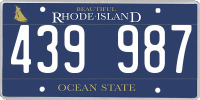 RI license plate 439987