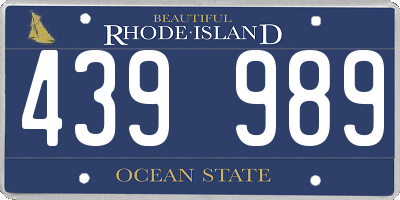 RI license plate 439989