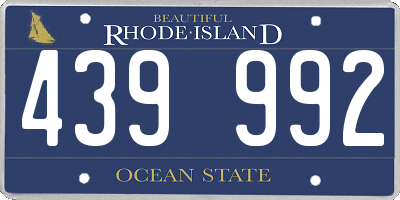 RI license plate 439992