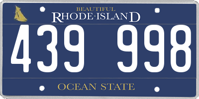 RI license plate 439998