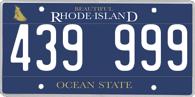 RI license plate 439999