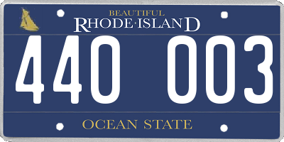 RI license plate 440003