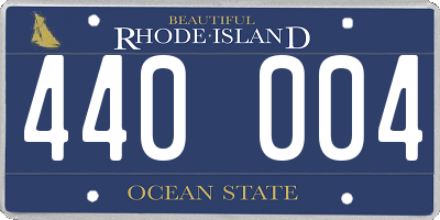 RI license plate 440004
