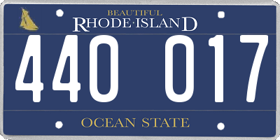 RI license plate 440017