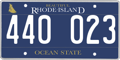RI license plate 440023