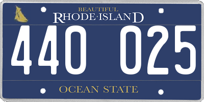 RI license plate 440025