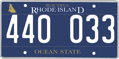 RI license plate 440033