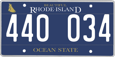 RI license plate 440034