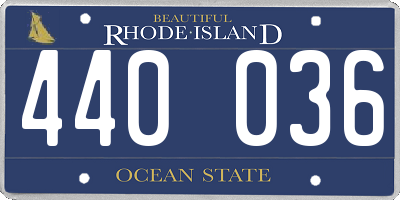 RI license plate 440036