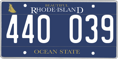 RI license plate 440039