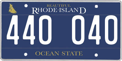 RI license plate 440040
