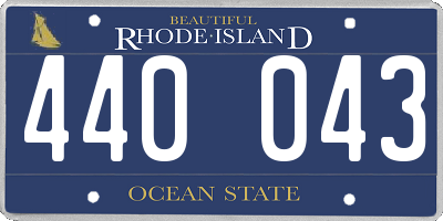RI license plate 440043