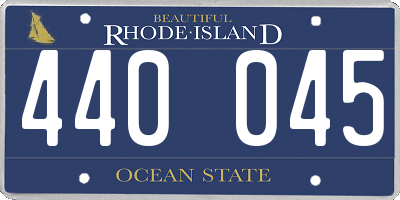 RI license plate 440045
