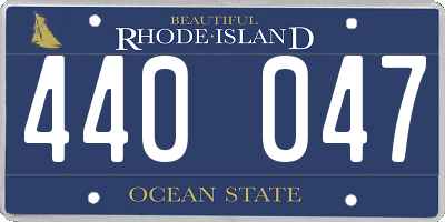 RI license plate 440047