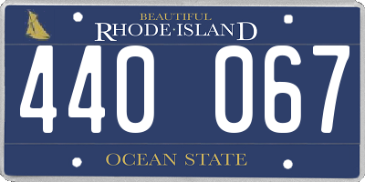 RI license plate 440067