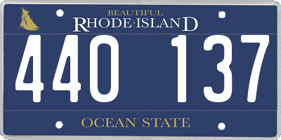 RI license plate 440137