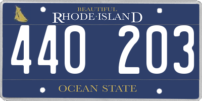 RI license plate 440203