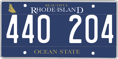 RI license plate 440204
