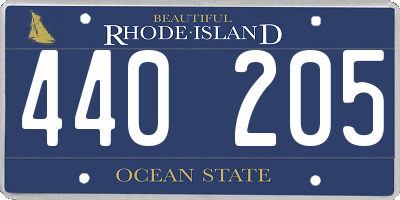 RI license plate 440205