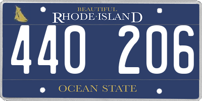 RI license plate 440206