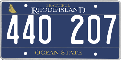 RI license plate 440207