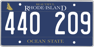RI license plate 440209