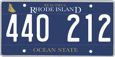 RI license plate 440212