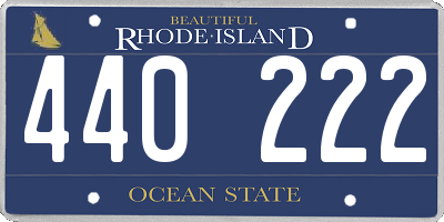 RI license plate 440222
