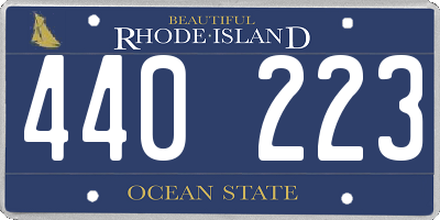RI license plate 440223