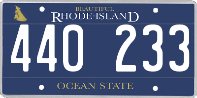 RI license plate 440233