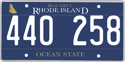RI license plate 440258