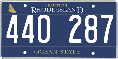 RI license plate 440287