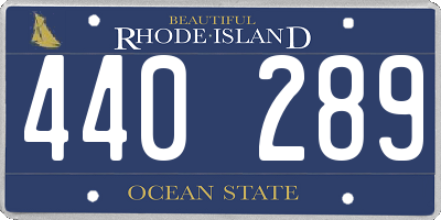 RI license plate 440289