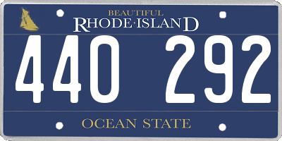 RI license plate 440292
