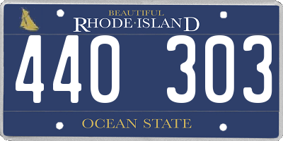 RI license plate 440303