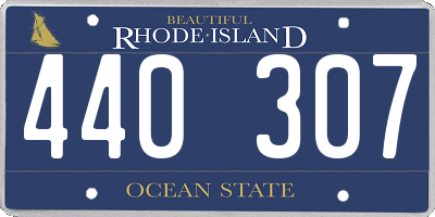 RI license plate 440307