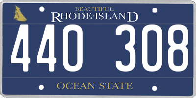 RI license plate 440308