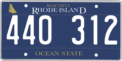 RI license plate 440312