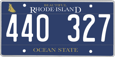 RI license plate 440327