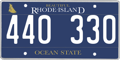 RI license plate 440330