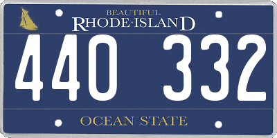 RI license plate 440332