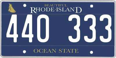 RI license plate 440333