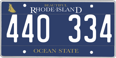 RI license plate 440334