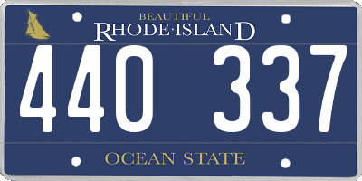RI license plate 440337