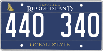RI license plate 440340